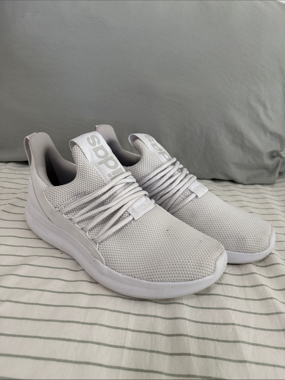 adidas Men’s All-White Knit Slip-On Athletic Sneakers